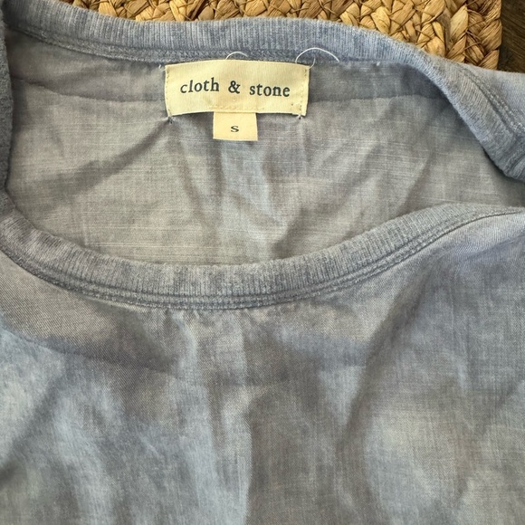 Anthropologie Cloth & Stone Marbled Gray Chambray Hi Low Tunic Dress Small - Picture 3 of 3